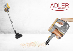 Adler - Aspirator de mana vertical, putere 800W, capacitate colectare 1.5l Alb/Auriu, AD 7036