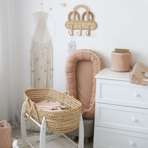 Babynest pentru copii, 80 x 50 cm, ajustabil, portabil, reductor patut, Tiny Star, Sepia