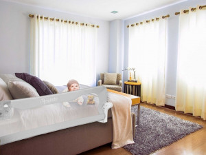 Bariera de siguranta pentru pat, Nukido, Bed Rail, 150 x 42 x 35 cm, Gri