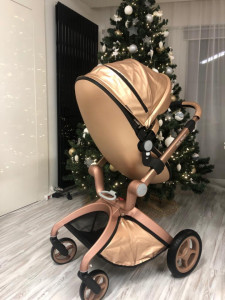 Carucior Copii Hot Mom Premium Champagne 2 in 1, varsta intre 0 - 36 luni, elegant, confortabil, sigur si usor de folosit