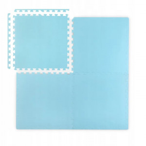 Covoras puzzle din spuma pentru copii, 120x120cm, 4 piese, Ricokids, Albastru