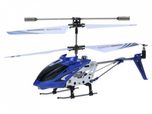 Elicopter de jucarie, Syma, S107G, cu telecomanda, sistem de stabilizare Gyro, 22 cm, Alb / Albastru