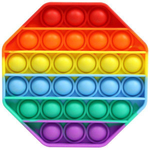 Jucarie senzoriala, Pop It Octogonal, Severno, Fidget Toys, 13 cm, Multicolor