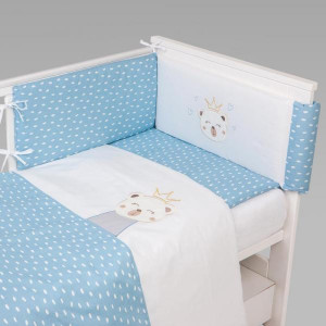 Lenjerie patut bebe, 3 piese KLUPS Teddy Bear Prince C3 H252