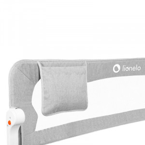 Lionelo - Bariera protectie patut pentru copii Eva , Cu buzunar accesorii, 150x35 cm, Gri