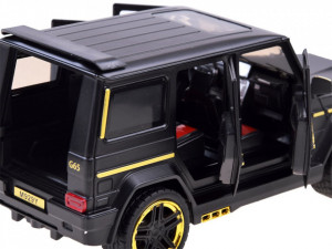 Masinuta de jucarie, Mercedes G65, din metal, masiva, cu usa, lumini, sunete, 20 cm, Neagra