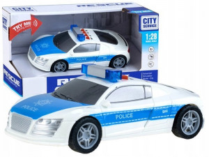 Masinuta de Politie, cu girofar, 4 sunete, lumini, 16 cm, Jokomisiada, ZA2204