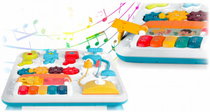 Masuta educativa 2in1, cu tablia detasabila, pian, muzica, si activitati, Ricokids, 782000