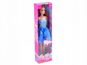 Papusa Anily, cu par lung si rochie albastra, 30 cm