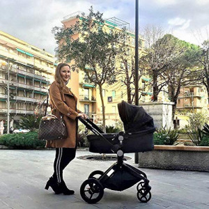 Set 3in1 - Carucior Copii Hot Mom Premium Negru 2 in 1+ Scoica auto Hot Mom