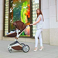 Set 4 in 1 - Carucior Hot Mom 360 Coffe 2 in 1 + Scoica auto Joie Gemm Foggy Grey, 0-13kg + Baza isofix i-Base
