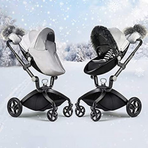Set de iarna pentru carucioarele Hot Mom Premium, calduros, impotriva vantului, potrivit pentru landou si parte sport, culoare unisex