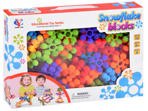 Set interactiv de constructie, Snowflakes, 82 de piese colorate
