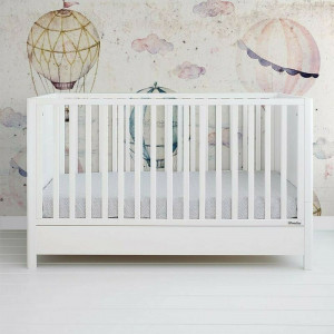 Set Woodies - Patut din lemn masiv 140x70 Transformabil pentru Bebe si Junior Smooth si Saltea copii MyKids Cocos Confort II 140x70x10 (c