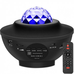 Severno - Proiector Multifunctional LED, 4 culori, luminozitate reglabila, cronometru, viteza reglabila, USB, Bluetooth