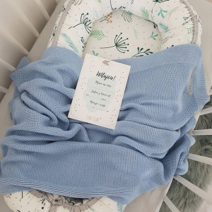 Tiny Star - Paturica din Bambus Baby Blue