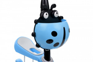 Trotineta 3 roti cu scaun detasabil, pentru copii, roti cu lumini, ghidon reglabil, pivotant, Severno, Lady Bug, Blue