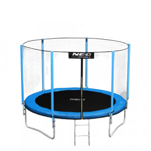 6 Trambulina pentru copii, Neo-Sport, 312 cm / 10 ft, cu plasa interioara si scara metalica, greutate maxima 150 kg