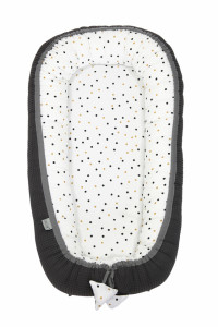 Babynest Confetti & Graphite, Cuib Pentru Bebelusi, Ajustabil, Portabil, Reductor Patut, Tiny Star