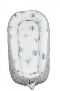 Babynest Tiny Star Magic&Grey, cuib pentru bebelusi, ajustabil, portabil, reductor patut