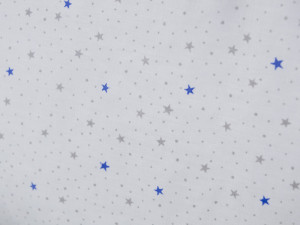 Cearsaf din bumbac cu elastic pentru patut copii, 120 x 60 cm, MyKids, Little Stars Albastru