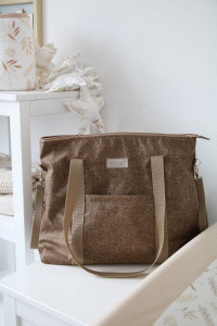 Geanta mamicii, pentru carucior si plimbare, Tiny Star Brown
