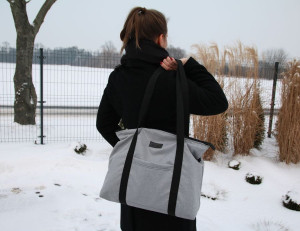 Geanta mamicii, pentru carucior si plimbare, Tiny Star Light Grey