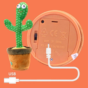 Jucarie Interactiva Cactus Dansator Educativ, 60 Melodii, Canta, Danseaza, Imita, Cablu Usb, Verde