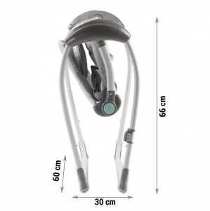 Leagan electric inteligent pentru copii, USB, Aplicatie Swing Control, Senzor pentru Plans, Temporizator, 8 viteze de leganare, 12 melodii, Carusel, Alimentare priza si baterii, Ricokids, Premium, 7322, Grey