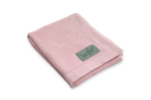 Patura tricotata din bambus pentru copii, 80 x 100 cm, Tiny Star, Baby Pink
