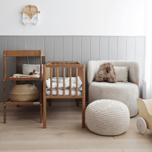 Patut suplimentar pentru copii, 90 x 40 cm, din lemn de pin, Woodies Safe Dreams, Crib Dream, Vintage