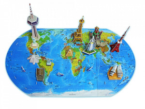 Puzzle 3D, Harta Lumii, 136 de piese