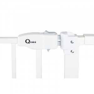 Qmini - Poarta siguranta Thor, 74 - 109.4 cm, Inchidere automata, Sistem dublu de blocare, Otel, Alb