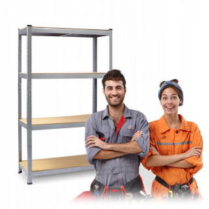 Raft de depozitare metalic, 150 x 75 x 30 cm, Argintiu, galvanizat, 540 kg, Plonos