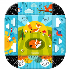 Ricokids - Covoras educational pentru copii, interactiv, multifunctional, cu oglinda, 110 x 100 cm Povestea Vulpii Lisek