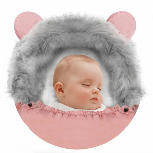 Sac de dormit 4in1, Orificii pentru carucior, sanie, 95 cm x 48 cm, Ricokids, Elmi, Pink