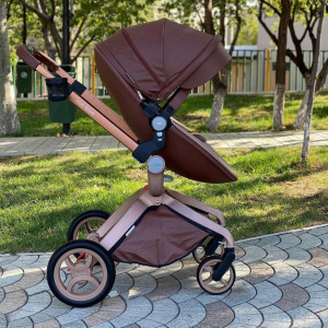 Set 3 in 1 - Carucior Hot Mom Premium Coffe 2 in 1 + Scoica auto Joie Gemm Foggy Grey
