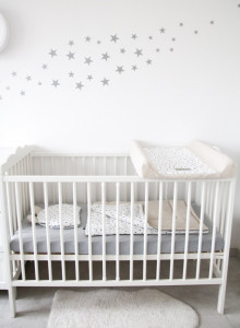 Set 77 Stickere Argintii pentru perete, decor pentru camera copilului, Tiny Star Sylver