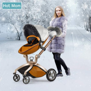Set de iarna pentru carucioarele Hot Mom Premium, calduros, impotriva vantului, potrivit pentru landou si parte sport, culoare unisex