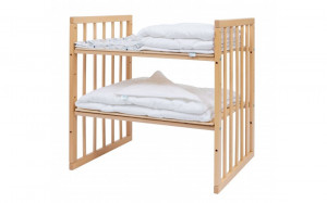 Set Patut Rotund Evolutiv pentru Copii, Multifunctional, 7in1, cu Saltele, Baldachin, Lenjerie si Aparatori Laterale, Transformabil, Masa de Schimbat, Co-Sleeping, Tarc de Joaca, Birou, Scaune, Waldin, Natural, Echipament S13