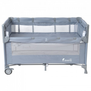 Severno Close to Mommy - Patut pliabil cu etaj suplimentar si laterala reglabila, co-sleeping, Gri