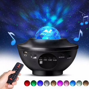 Severno - Proiector Multifunctional LED, 4 culori, luminozitate reglabila, cronometru, viteza reglabila, USB, Bluetooth