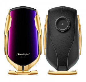 Severno - Suport auto pentru telefon cu incarcator Quick Charge 3.0, incarcare inductiva, atasare grilaj auto, QI, DC 5V 2A / DC 9V 1.67A