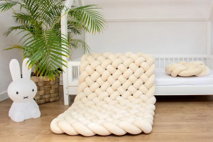 Sparrow- Saltea impletita 140x70, warm beige