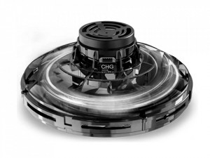 Spinner zburator antistres, Flying Gyro, cu functie de bumerang, incarcator USB, lumini LED, negru
