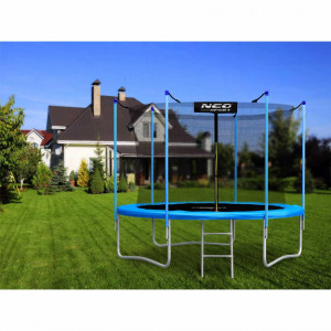 Trambulina pentru copii, Neo-Sport, 252 cm / 8 ft, cu plasa interioara si scara metalica, greutate maxima 1000 kg