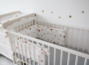 Aparatoare pentru patut copii, Bumbac, 30 cm x 180 cm, Tiny Star Sunshine