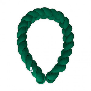 Babynest 2in1 pentru copii, cu margini impletite, din bumbac catifelat, Sparrow Velvet, Verde Smardald