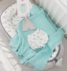 Babynest pentru copii, 80 x 50 cm, ajustabil, portabil, reductor patut, Tiny Star, Bambus, Fern