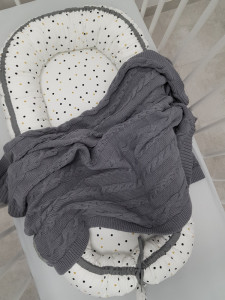 Babynest pentru copii, 80 x 50 cm, ajustabil, portabil, reductor patut, Tiny Star, Confetti